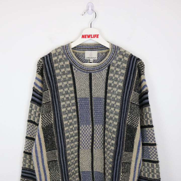 Vintage 90's London Fog Patterned Knit Sweater - M-NEWLIFE Clothing