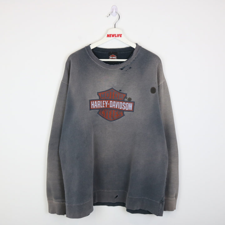 Vintage 00's Harley Davidson Faded Crewneck - XL-NEWLIFE Clothing