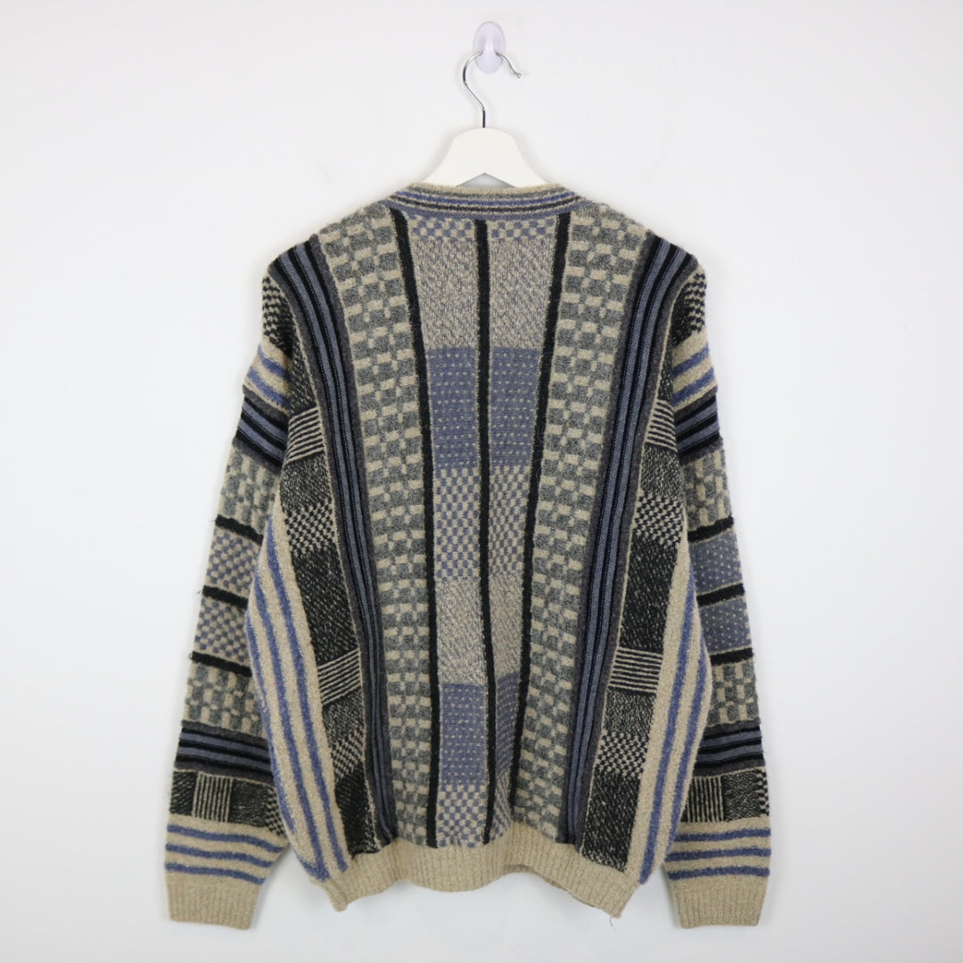 Vintage 90's London Fog Patterned Knit Sweater - M-NEWLIFE Clothing