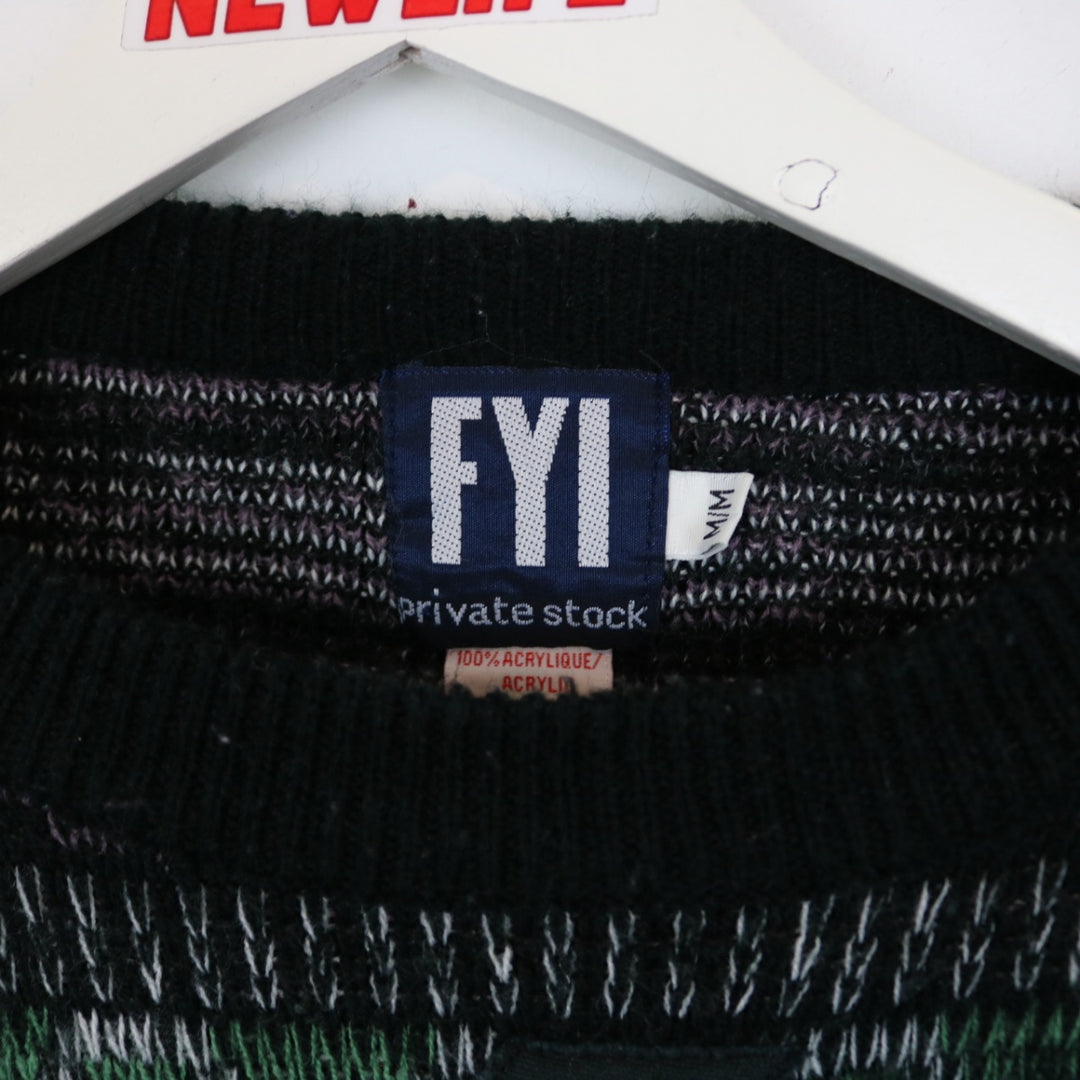 Vintage 80's FYI Patterned Knit Sweater - M-NEWLIFE Clothing