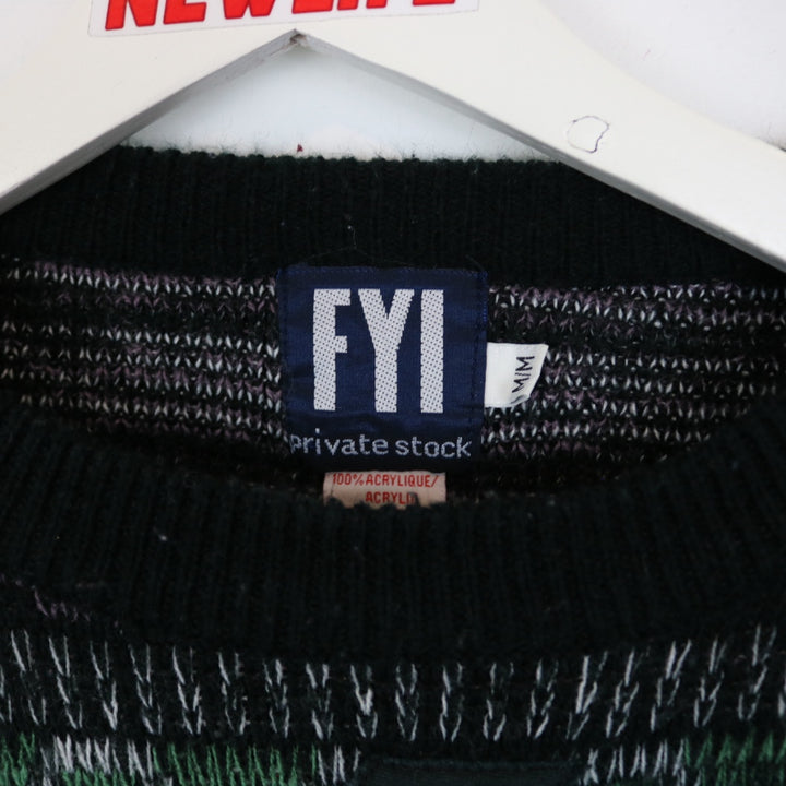 Vintage 80's FYI Patterned Knit Sweater - M-NEWLIFE Clothing