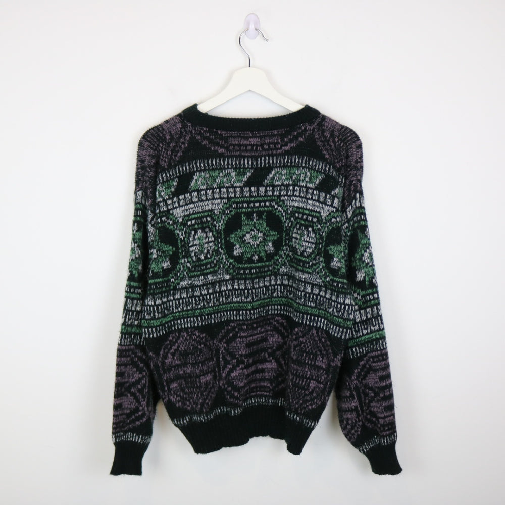 Vintage 80's FYI Patterned Knit Sweater - M-NEWLIFE Clothing
