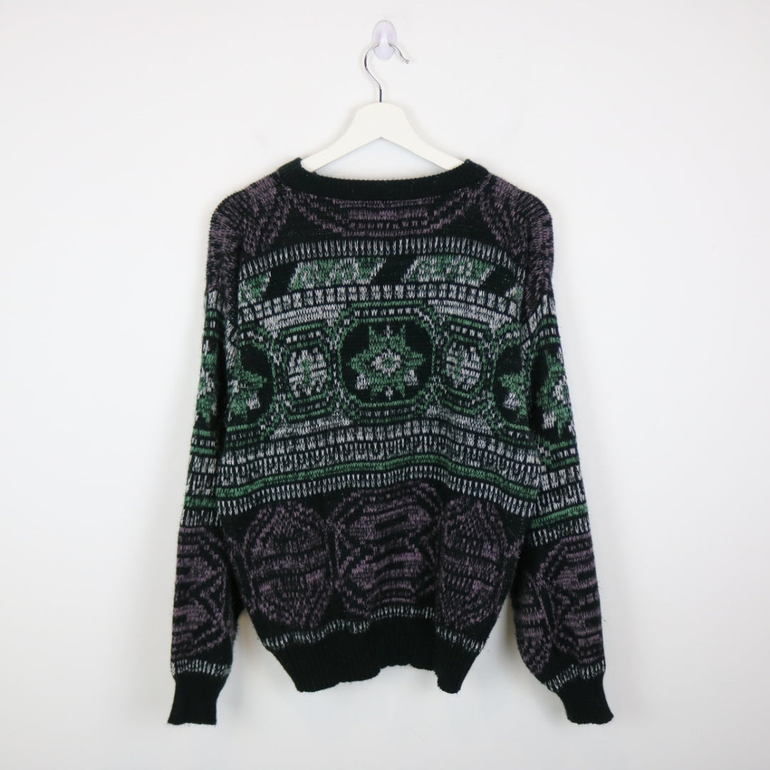 Vintage 80's FYI Patterned Knit Sweater - M-NEWLIFE Clothing