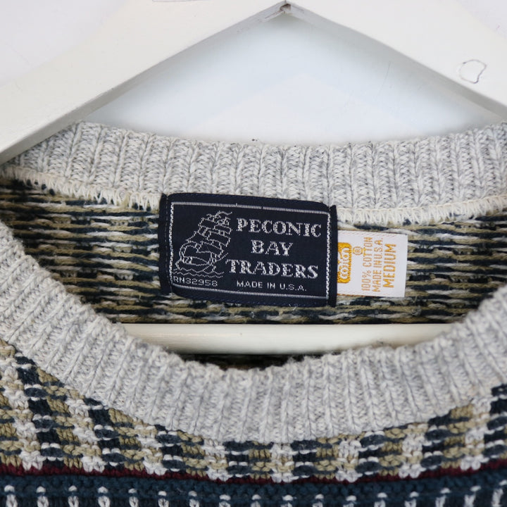 Vintage 80's Peconic Bay Textured Knit Sweater - M-NEWLIFE Clothing