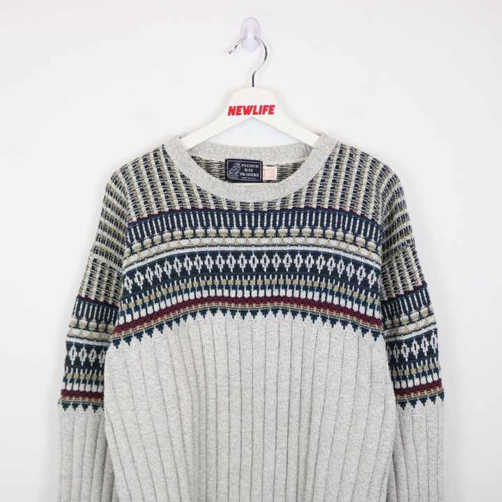 Vintage 80's Peconic Bay Textured Knit Sweater - M-NEWLIFE Clothing