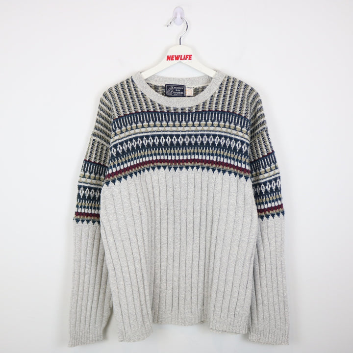 Vintage 80's Peconic Bay Textured Knit Sweater - M-NEWLIFE Clothing