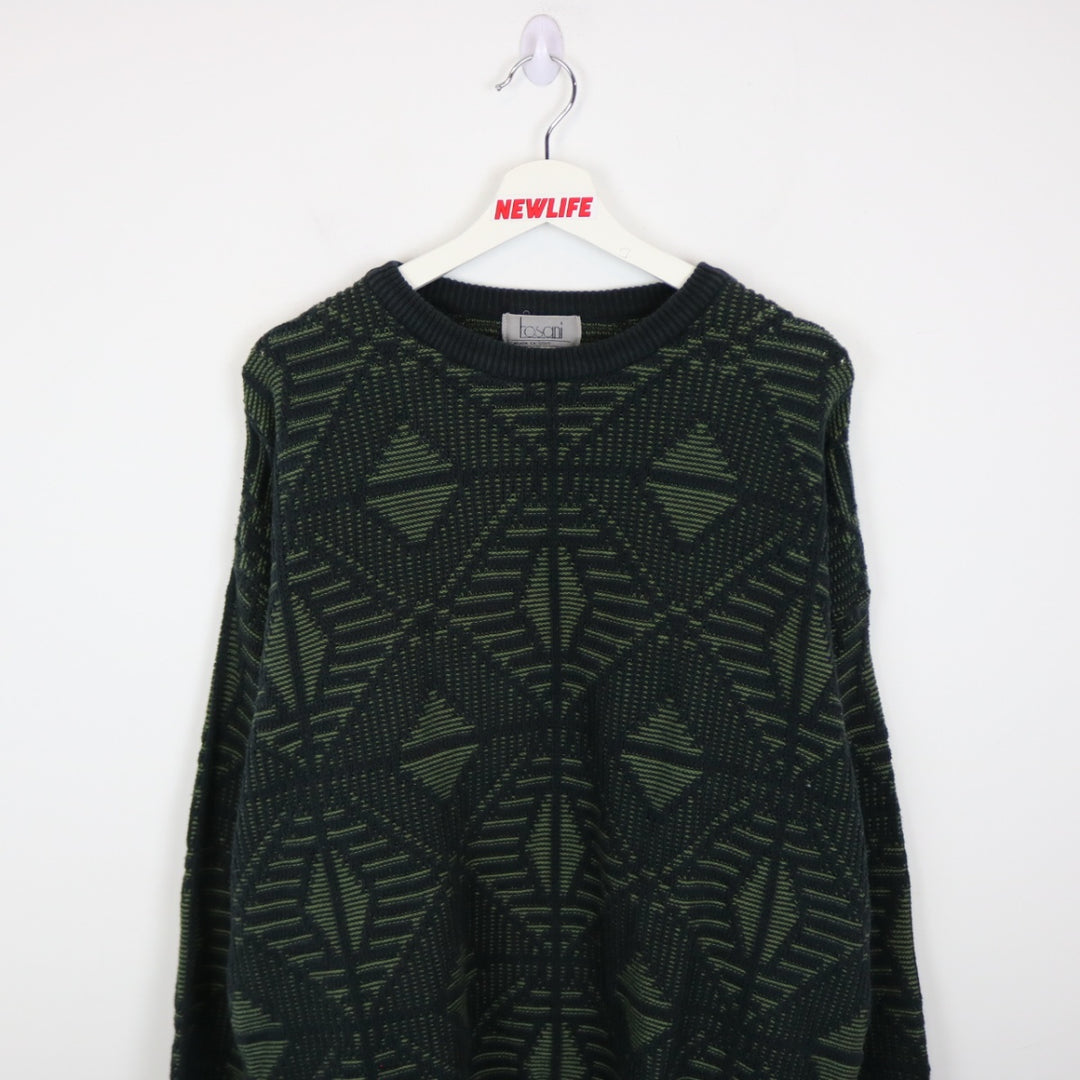 Vintage 90's Tosani Patterned Knit Sweater - L-NEWLIFE Clothing