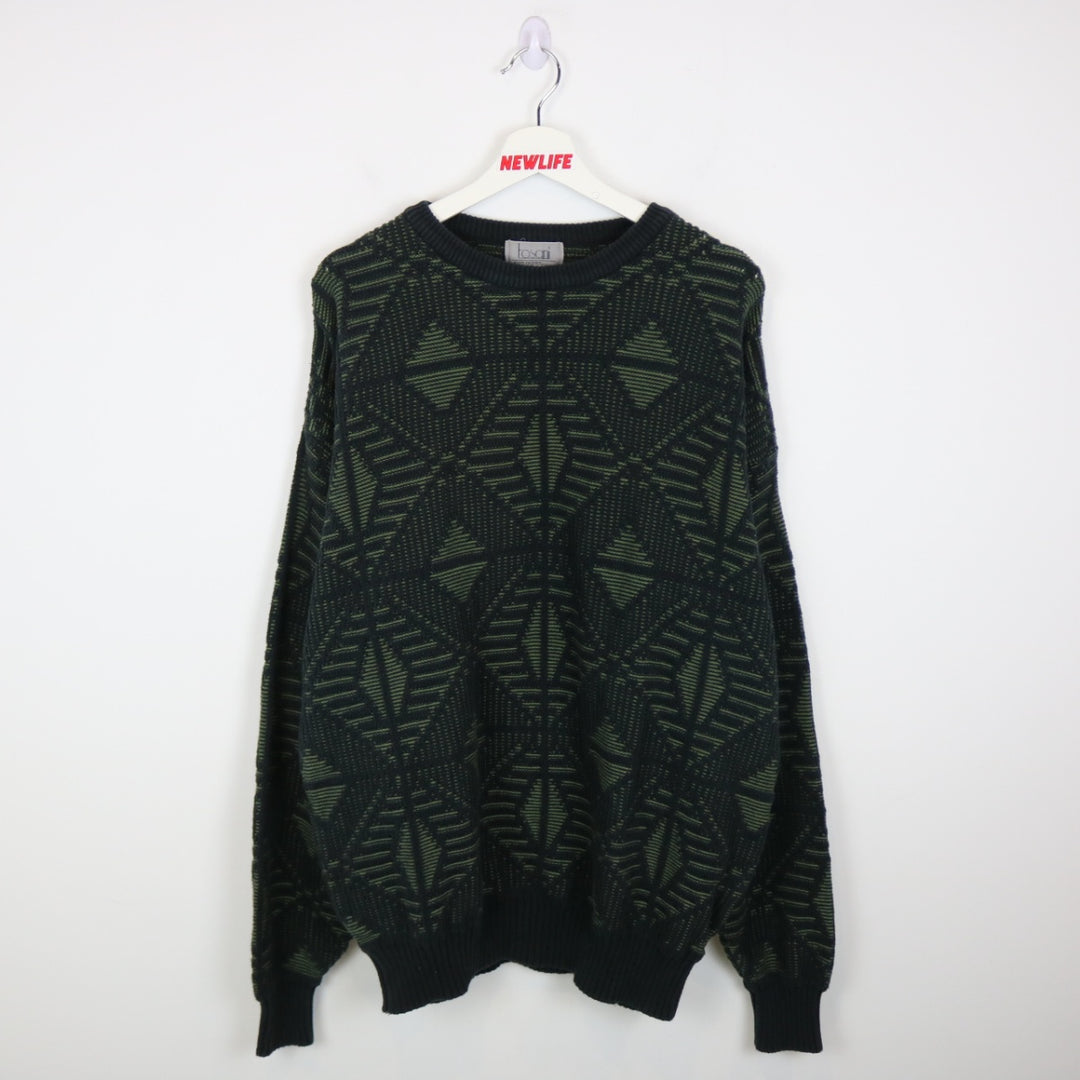 Vintage 90's Tosani Patterned Knit Sweater - L-NEWLIFE Clothing