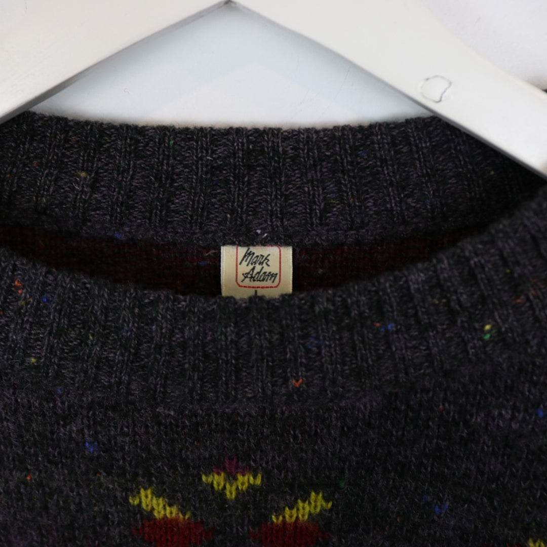 Vintage 80's Mark Adam Patterned Knit Sweater - L-NEWLIFE Clothing