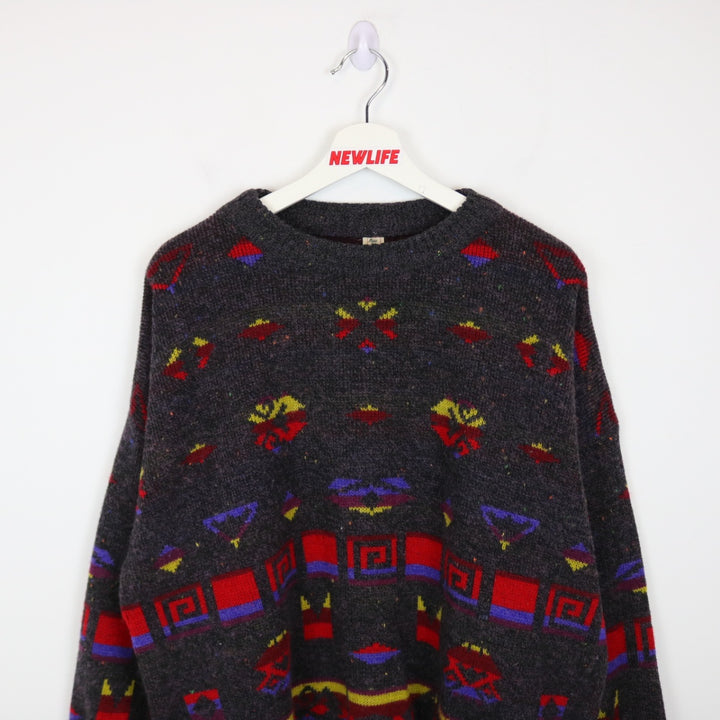 Vintage 80's Mark Adam Patterned Knit Sweater - L-NEWLIFE Clothing