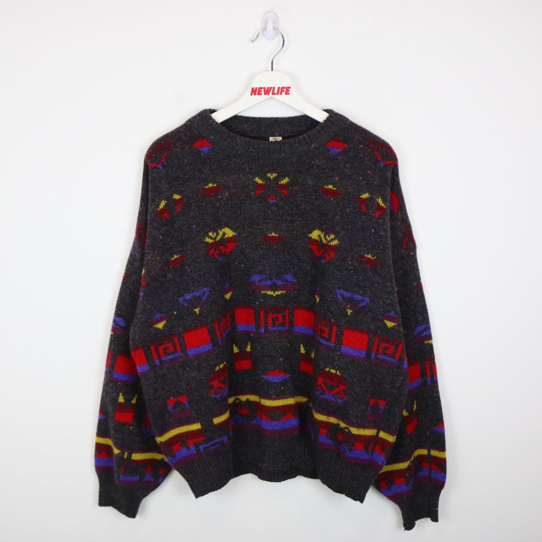 Vintage 80's Mark Adam Patterned Knit Sweater - L-NEWLIFE Clothing