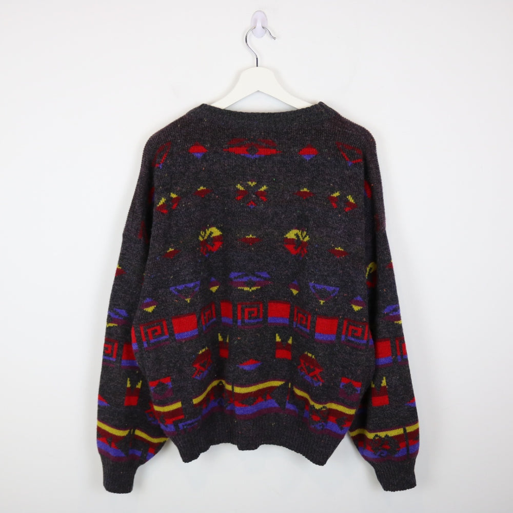Vintage 80's Mark Adam Patterned Knit Sweater - L-NEWLIFE Clothing