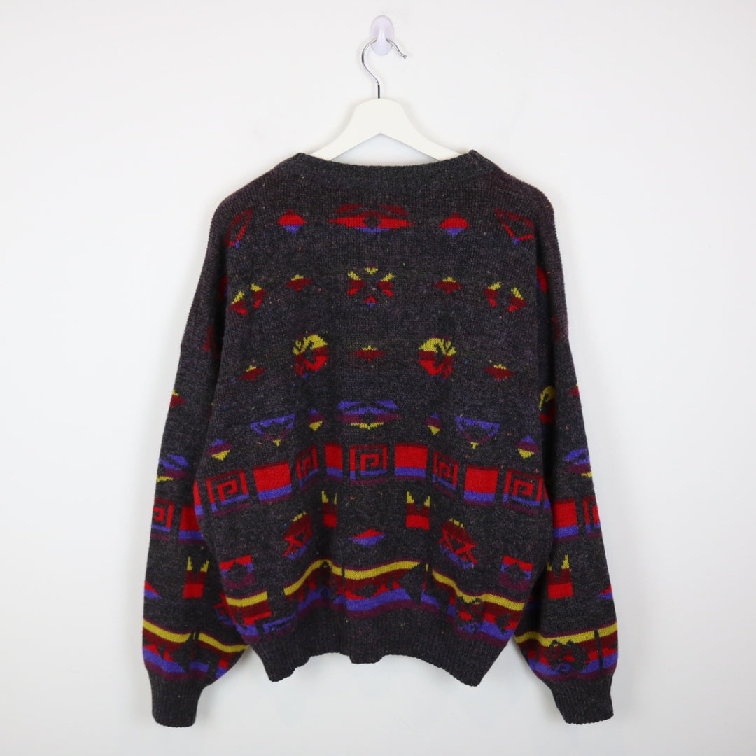 Vintage 80's Mark Adam Patterned Knit Sweater - L-NEWLIFE Clothing