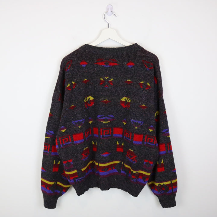 Vintage 80's Mark Adam Patterned Knit Sweater - L-NEWLIFE Clothing