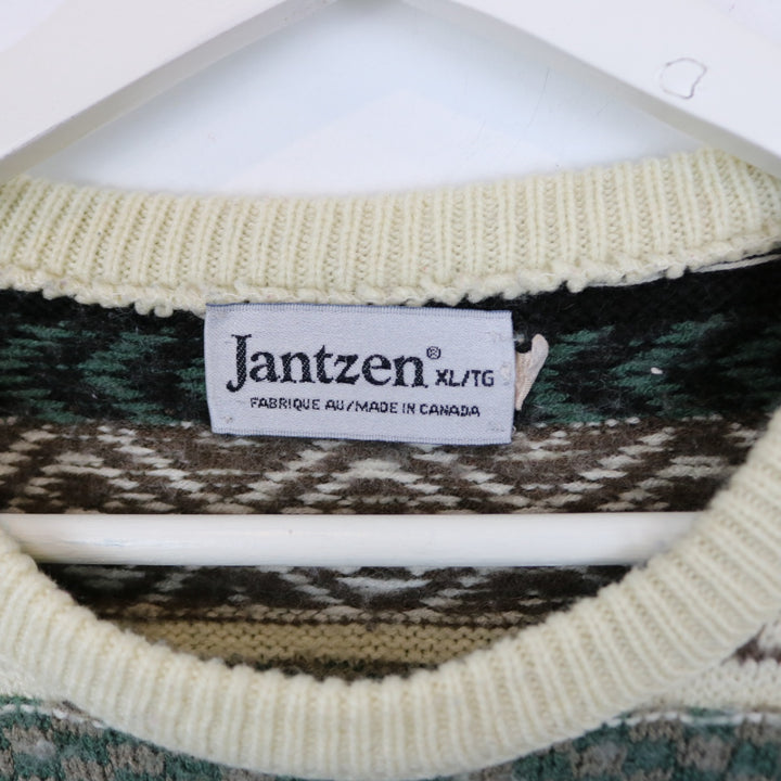 Vintage 90's Jantzen Patterned Knit Sweater - S-NEWLIFE Clothing