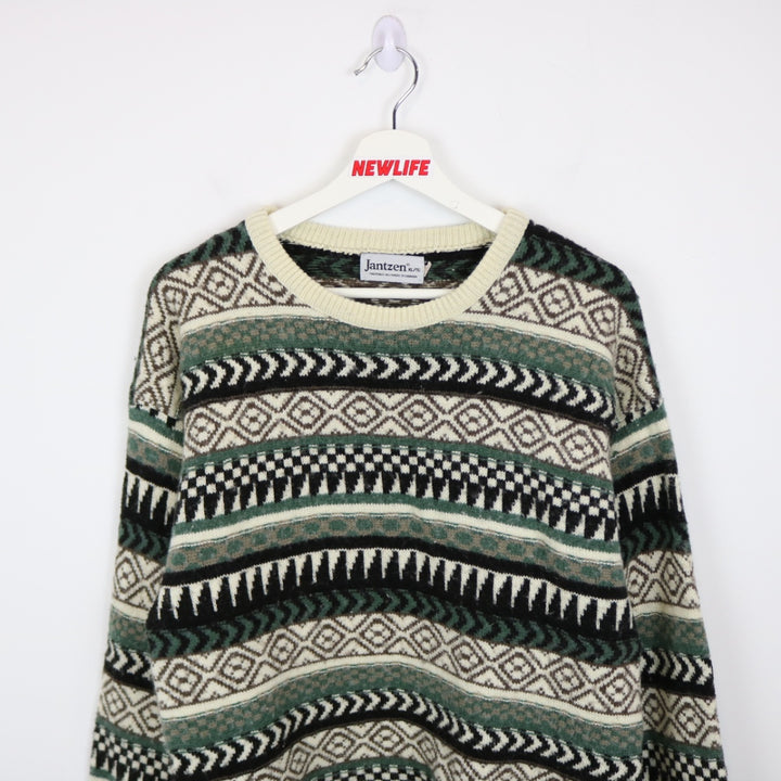 Vintage 90's Jantzen Patterned Knit Sweater - S-NEWLIFE Clothing