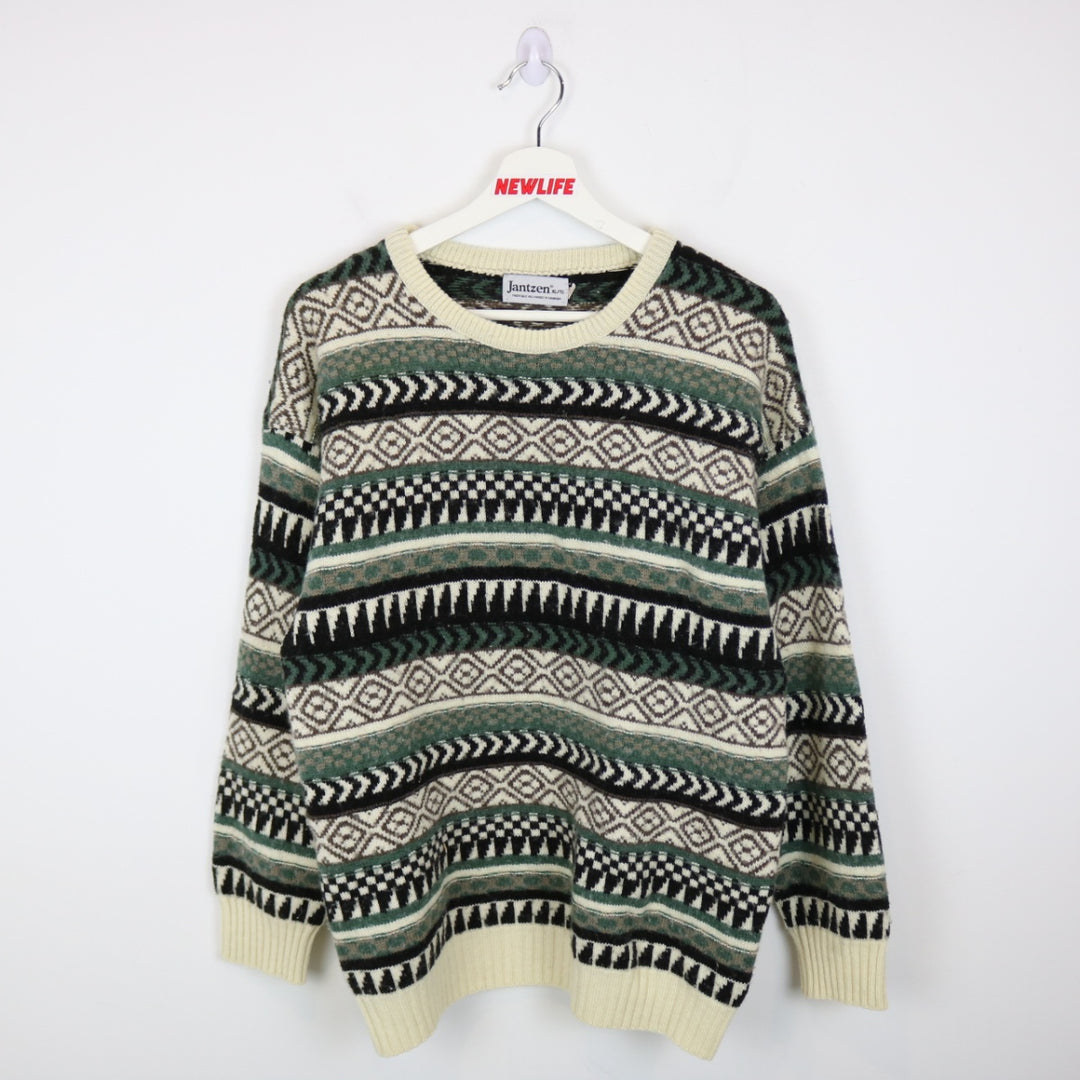 Vintage 90's Jantzen Patterned Knit Sweater - S-NEWLIFE Clothing