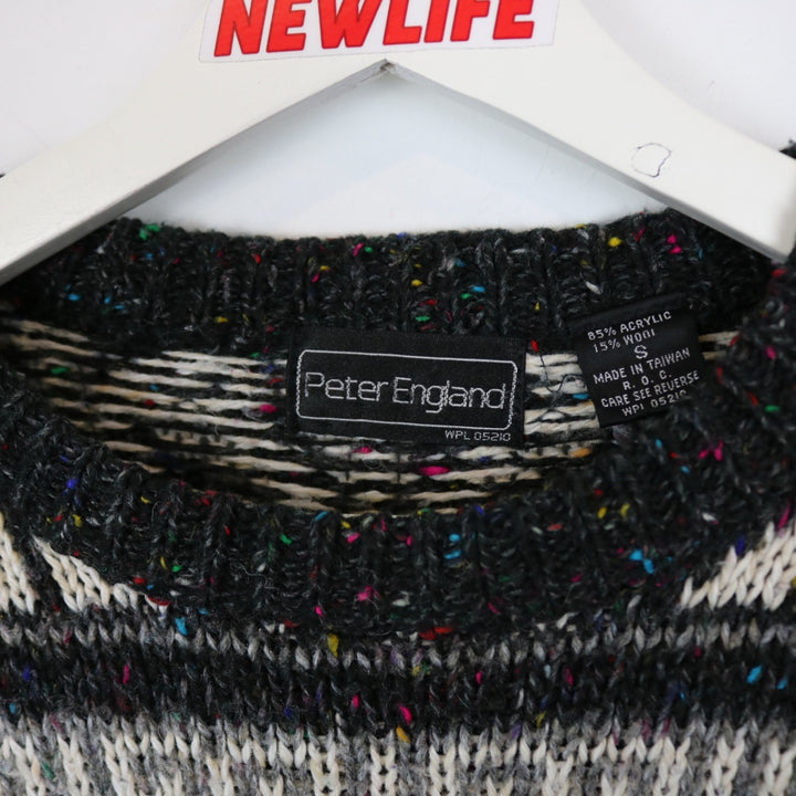 Vintage 90's Peter England Patterned Knit Sweater - S-NEWLIFE Clothing