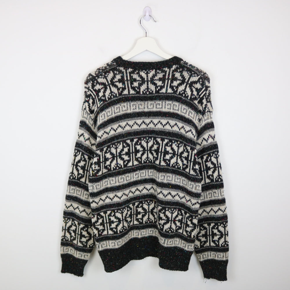 Vintage 90's Peter England Patterned Knit Sweater - S-NEWLIFE Clothing