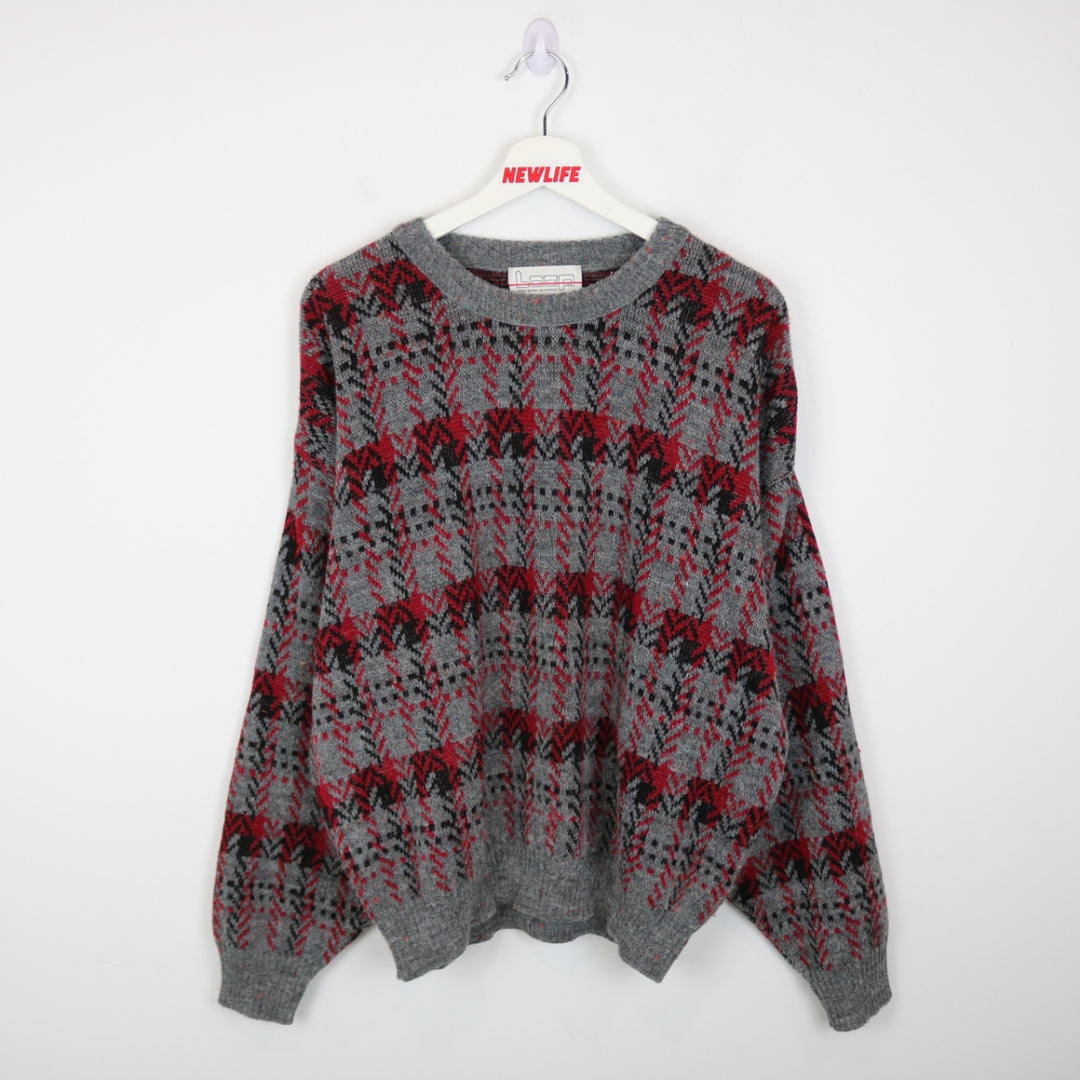 Vintage 80's Loop Patterned Knit Sweater - L-NEWLIFE Clothing
