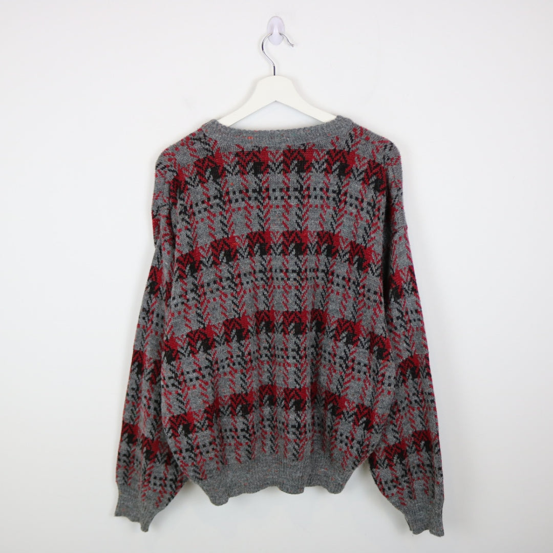 Vintage 80's Loop Patterned Knit Sweater - L-NEWLIFE Clothing