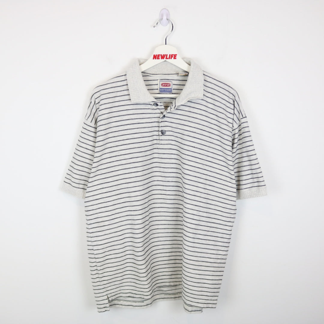 Vintage 90's Back to Basics Striped Polo Shirt - L-NEWLIFE Clothing