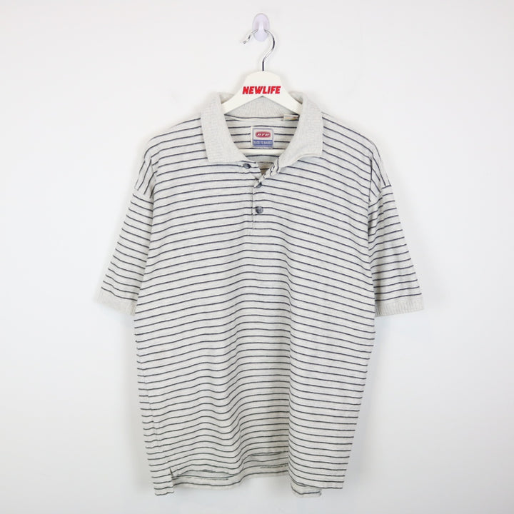 Vintage 90's Back to Basics Striped Polo Shirt - L-NEWLIFE Clothing