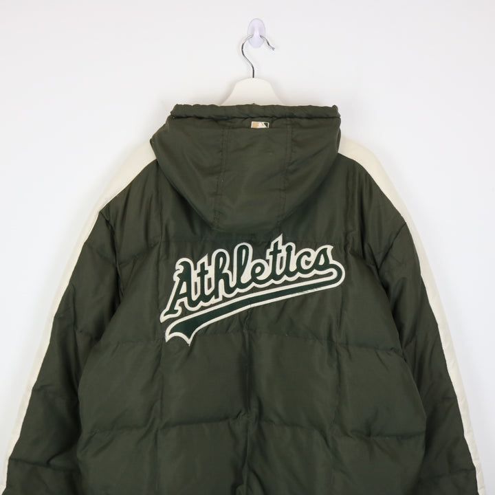 Vintage 90's Oakland Athletics Baseball Puffer Jacket - L-NEWLIFE Clothing