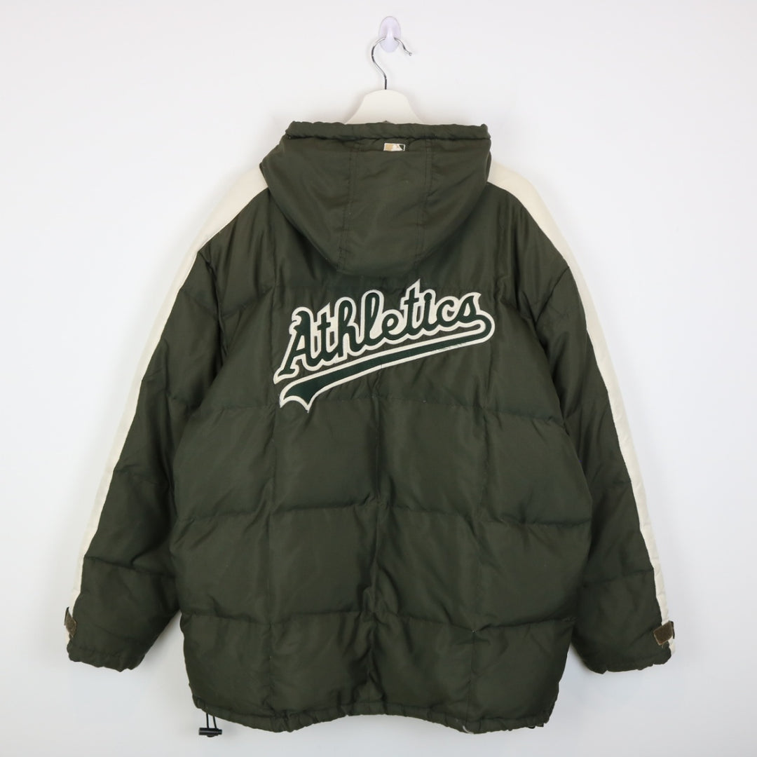 Vintage 90's Oakland Athletics Baseball Puffer Jacket - L-NEWLIFE Clothing