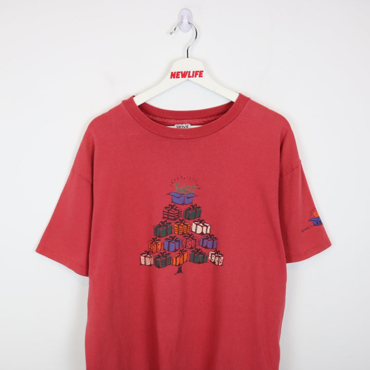 Vintage 1996 Season's Greetings Christmas Tee - L-NEWLIFE Clothing