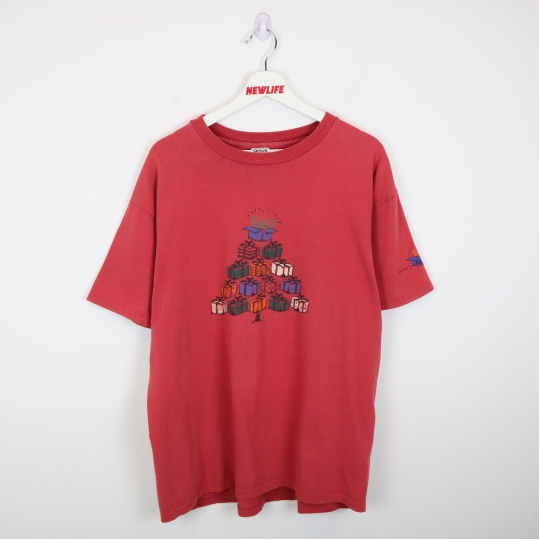 Vintage 1996 Season's Greetings Christmas Tee - L-NEWLIFE Clothing