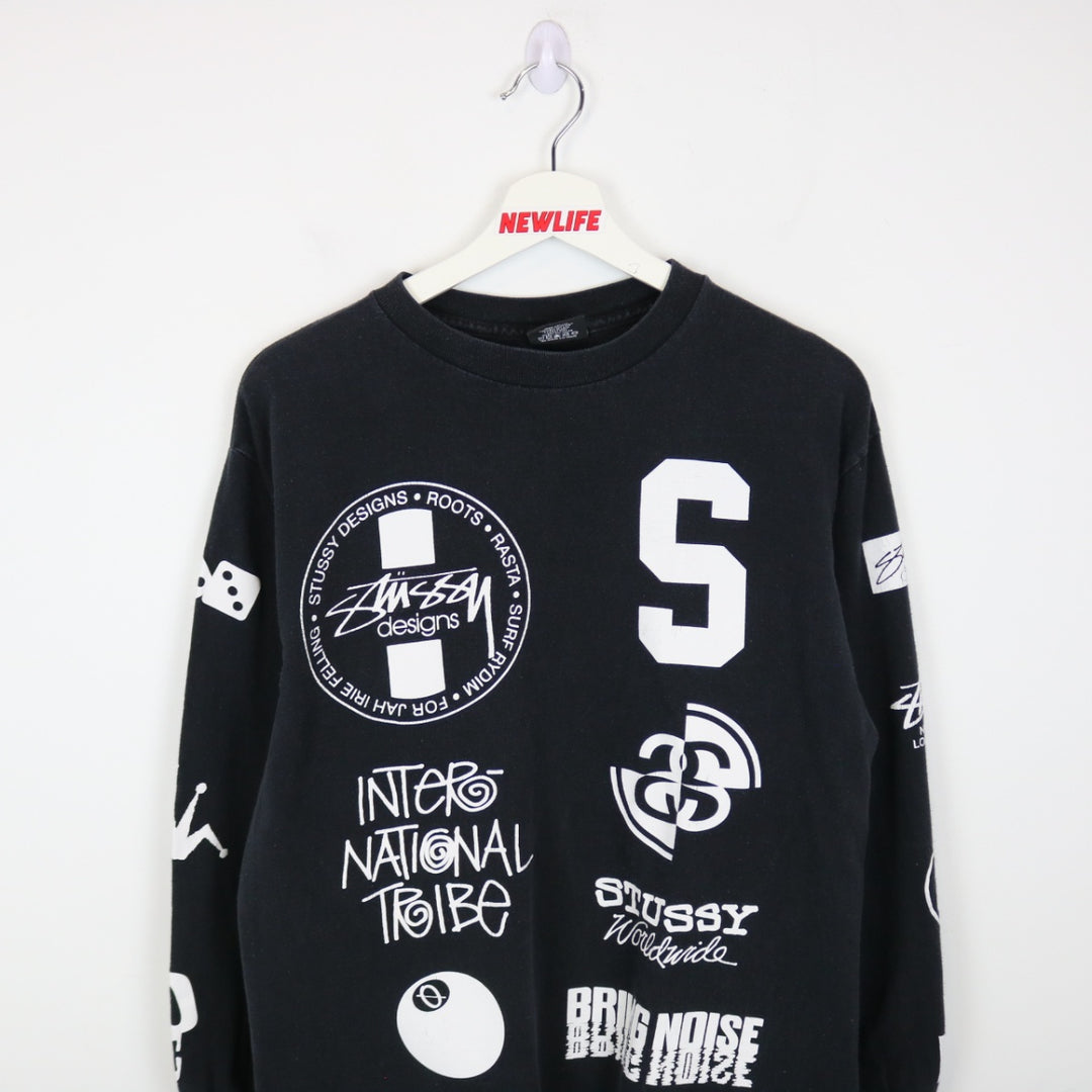 Stussy All Over Print Skull Rat Long Sleeve Tee - M-NEWLIFE Clothing