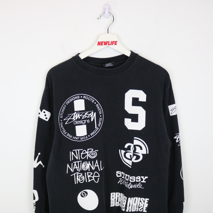 Stussy All Over Print Skull Rat Long Sleeve Tee - M-NEWLIFE Clothing