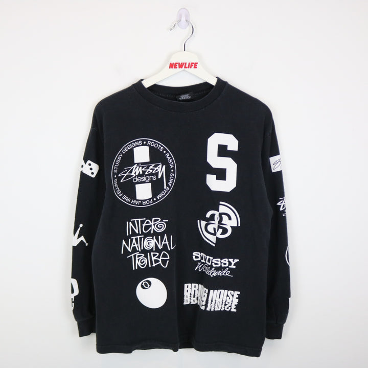 Stussy All Over Print Skull Rat Long Sleeve Tee - M-NEWLIFE Clothing