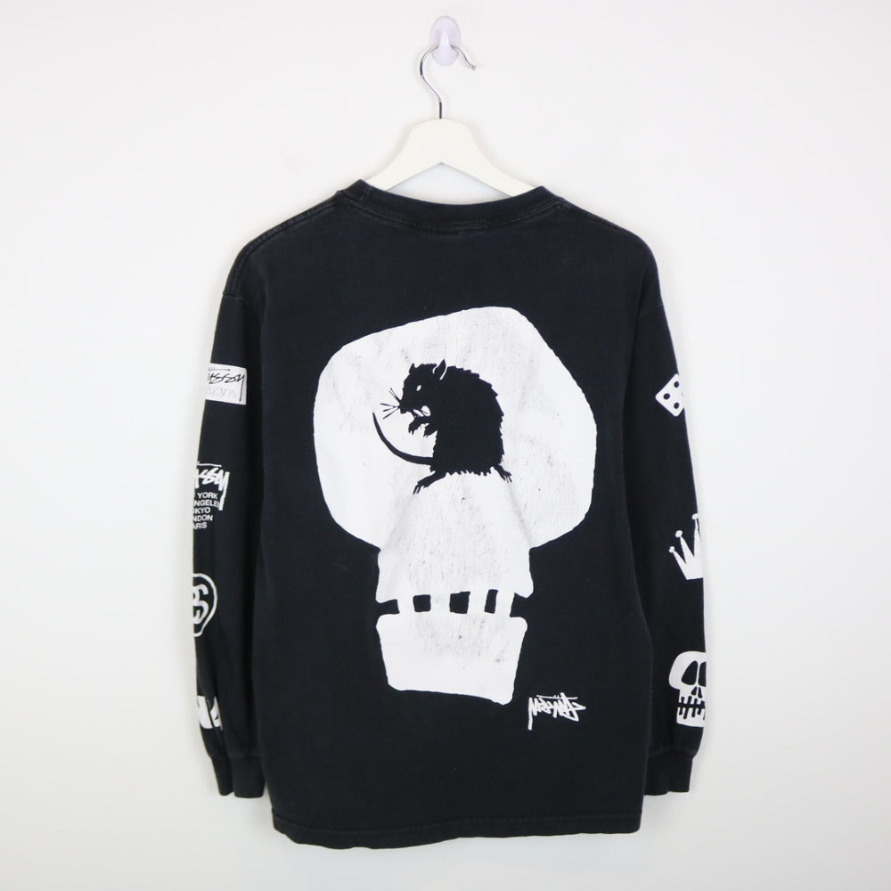 Stussy All Over Print Skull Rat Long Sleeve Tee - M-NEWLIFE Clothing
