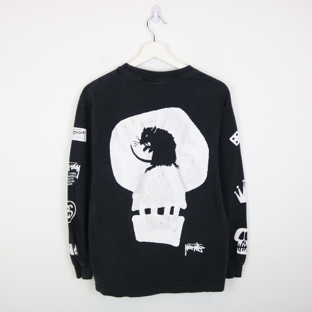 Stussy All Over Print Skull Rat Long Sleeve Tee - M-NEWLIFE Clothing