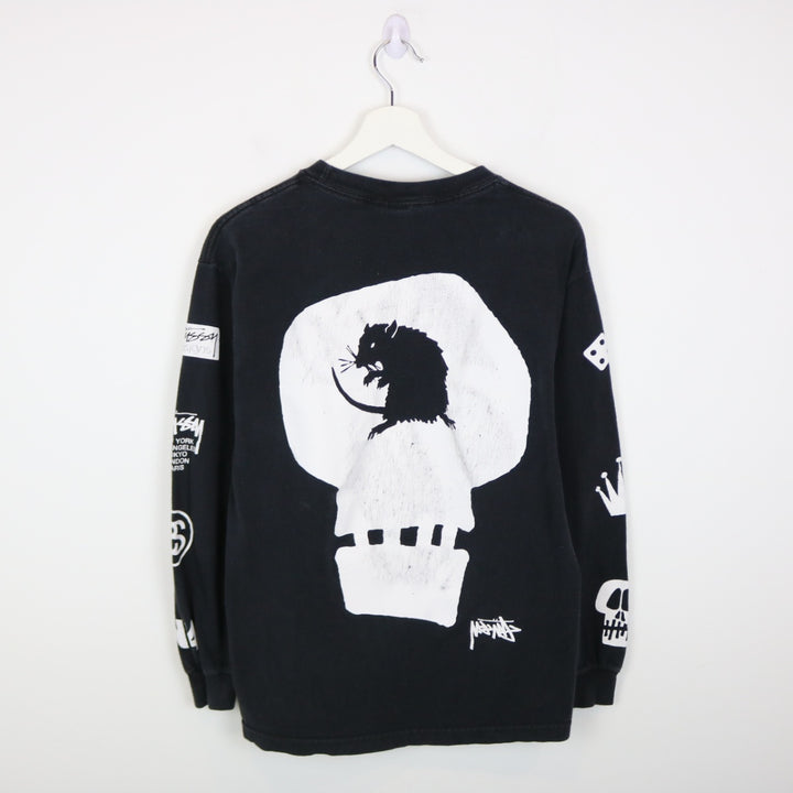 Stussy All Over Print Skull Rat Long Sleeve Tee - M-NEWLIFE Clothing