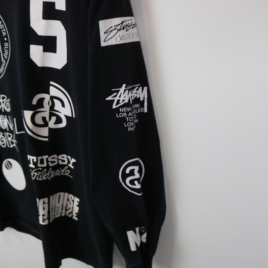 Stussy All Over Print Skull Rat Long Sleeve Tee - M-NEWLIFE Clothing