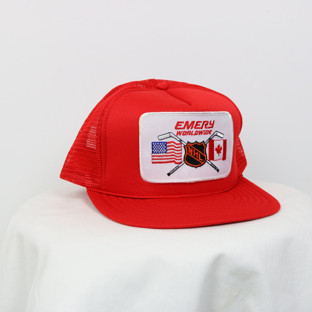 Vintage 90's Emery Worldwide NHL Trucker Hat - OS-NEWLIFE Clothing