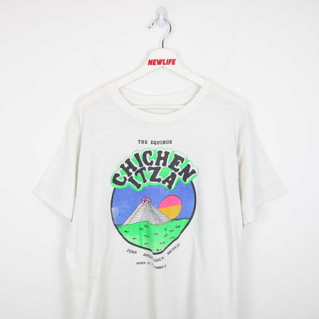 Vintage 90's The Quinox Chichen Itza Mexico Tee - L-NEWLIFE Clothing