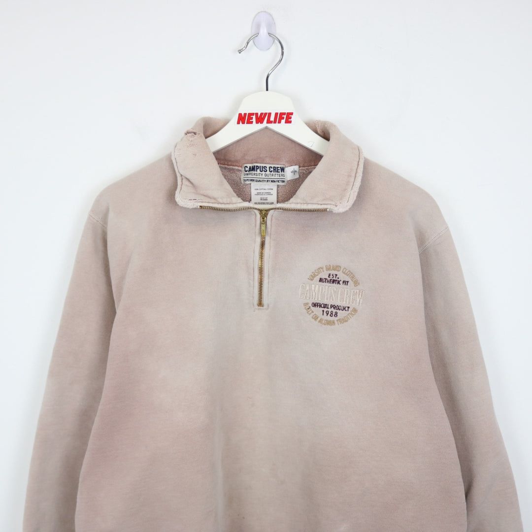 Vintage 1988 Campus Crew Quarter Zip Sweater - L-NEWLIFE Clothing