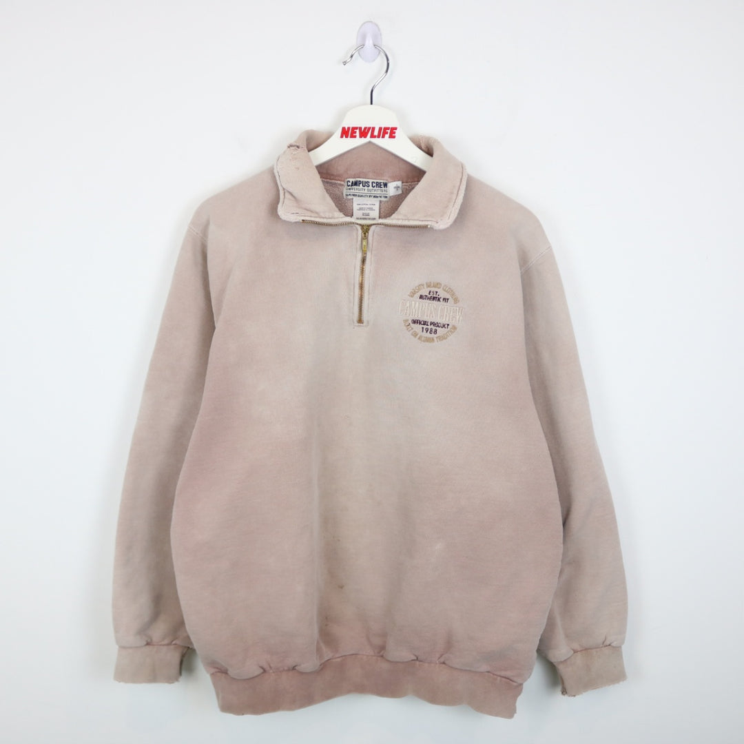 Vintage 1988 Campus Crew Quarter Zip Sweater - L-NEWLIFE Clothing