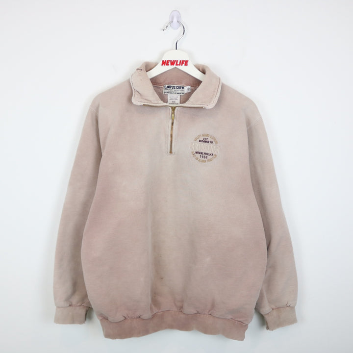 Vintage 1988 Campus Crew Quarter Zip Sweater - L-NEWLIFE Clothing