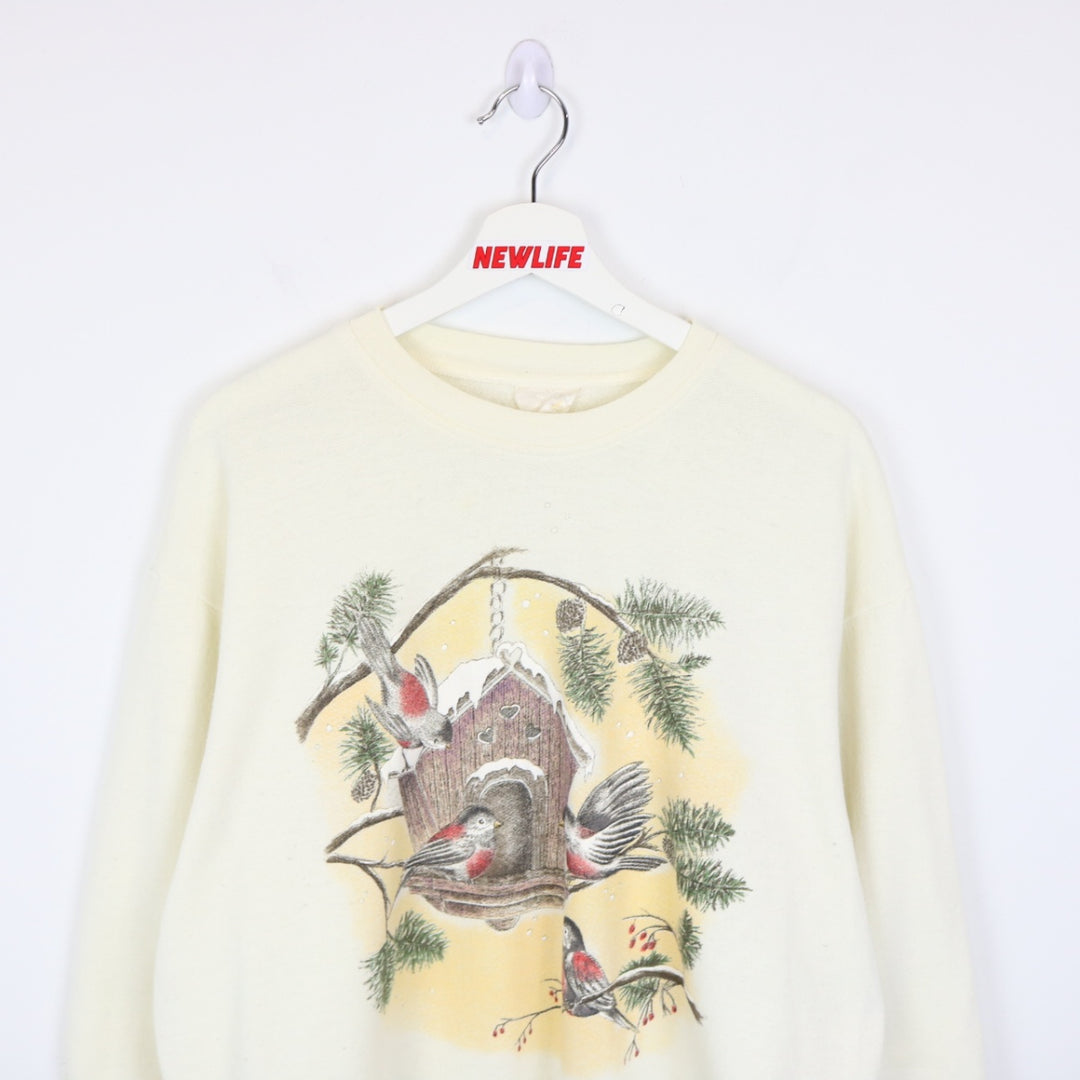 Vintage 80's Bird House Nature Crewneck - L-NEWLIFE Clothing