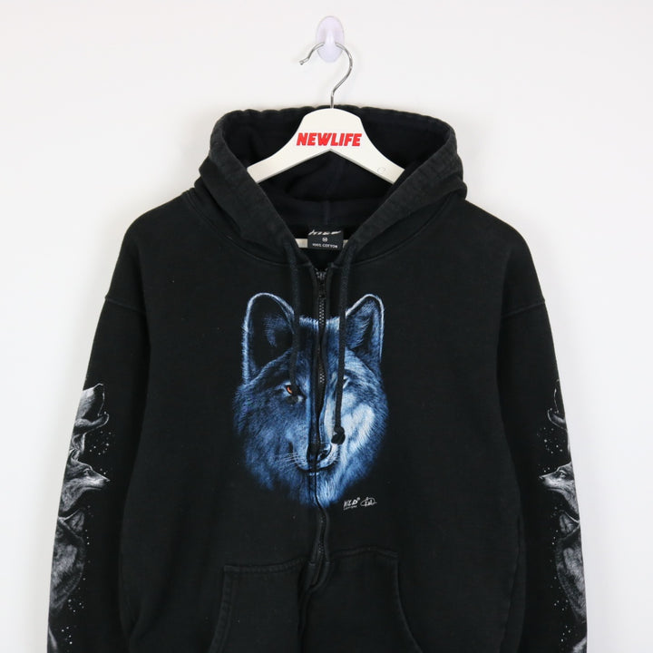 Y2K Wolf Nature Zip Up Hoodie - S-NEWLIFE Clothing