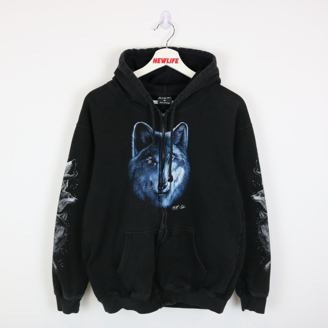 Y2K Wolf Nature Zip Up Hoodie - S-NEWLIFE Clothing