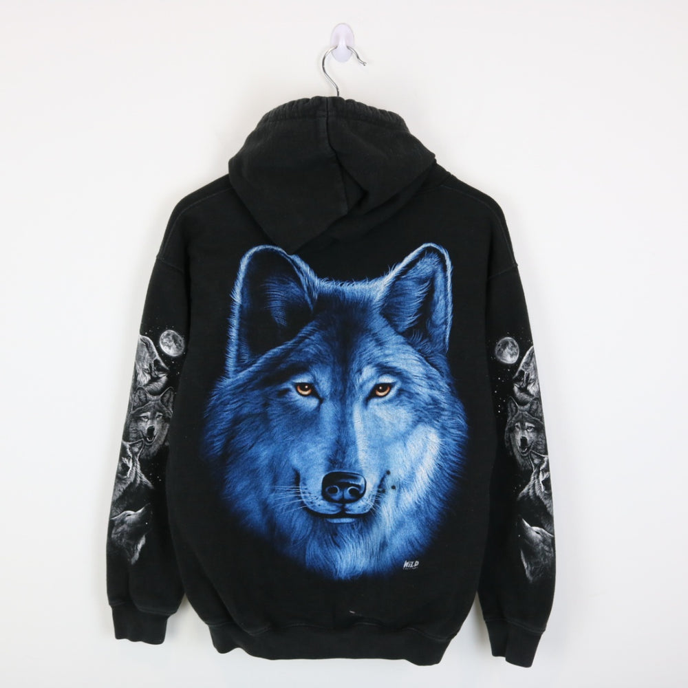 Y2K Wolf Nature Zip Up Hoodie - S-NEWLIFE Clothing