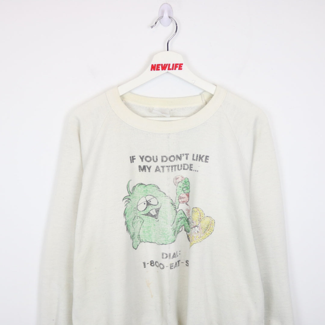 Vintage 80's 1-800-EAT-SHIT Crewneck - L-NEWLIFE Clothing