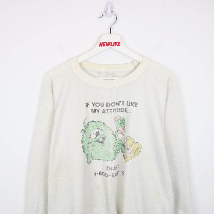 Vintage 80's 1-800-EAT-SHIT Crewneck - L-NEWLIFE Clothing