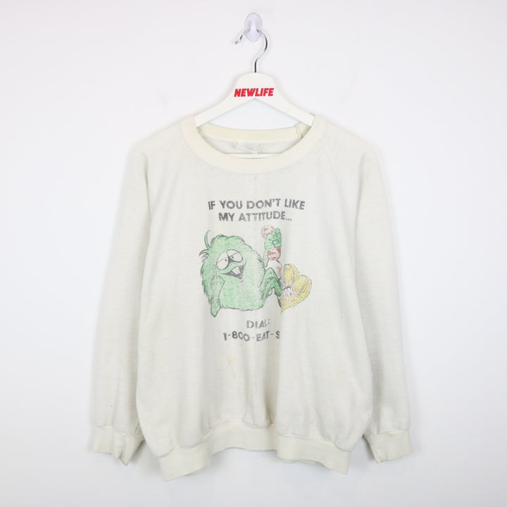 Vintage 80's 1-800-EAT-SHIT Crewneck - L-NEWLIFE Clothing